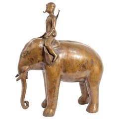 20th Century Oriental Bronze Elephant