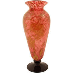 Art Deco Glass Vase by Schneider France