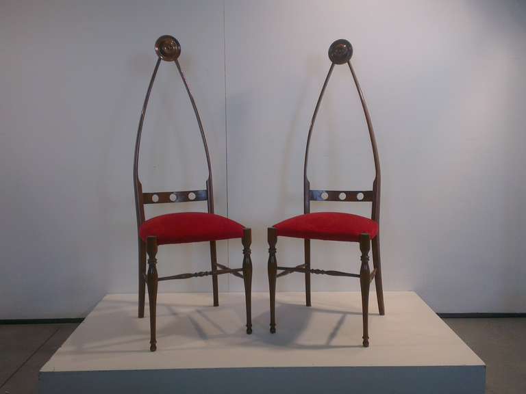 Walnut Curious High Backed Chairs