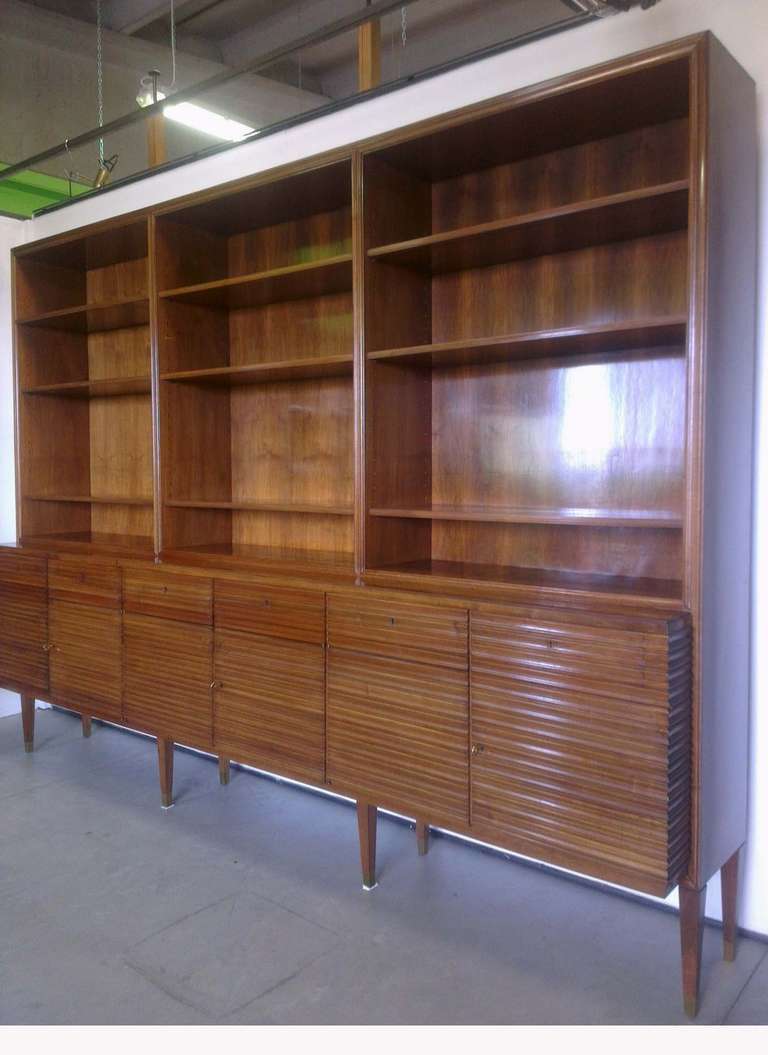Italian Two Beautiful Bookcases  - 2 and 3 Modules  - From the House of  Arch .Enrico Crespi 1940