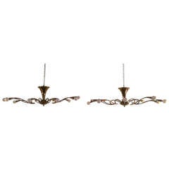 Pair of 1950s Chandeliers by Lumi