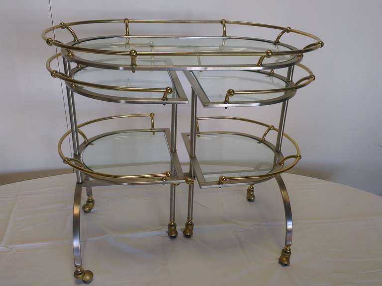 Steel and Brass Trolley In Excellent Condition In Fossano, IT