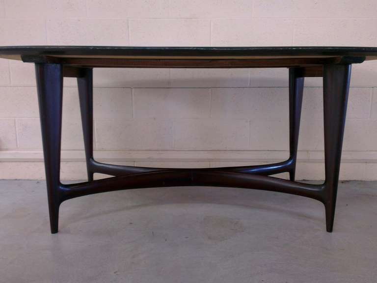 Italian beautiful mahogany oval  table  1950