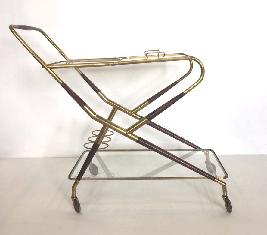 Beveled Beautiful Bar Cart by Cesare Lacca, 1950
