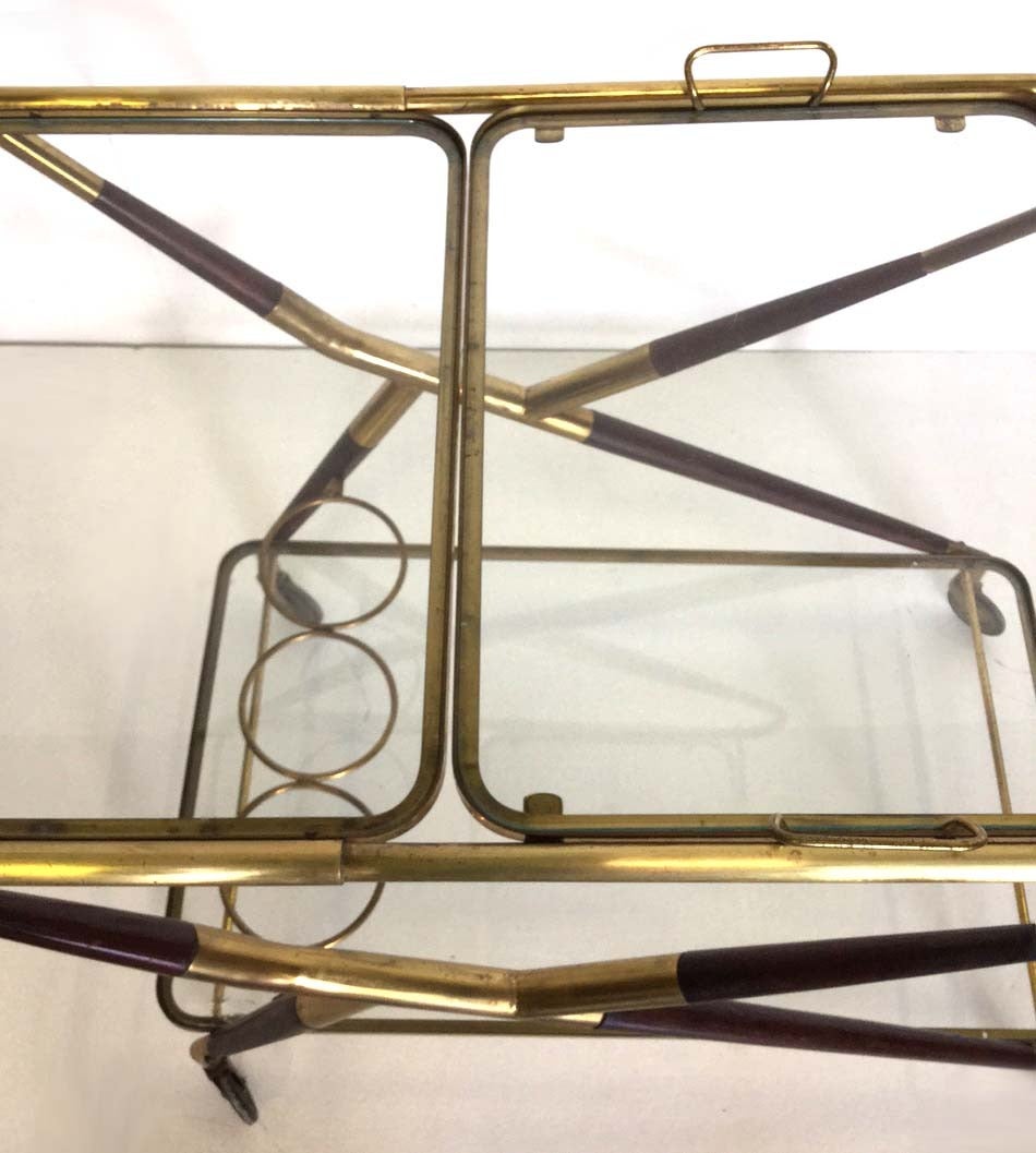 Beautiful Bar Cart by Cesare Lacca, 1950 In Good Condition In Fossano, IT