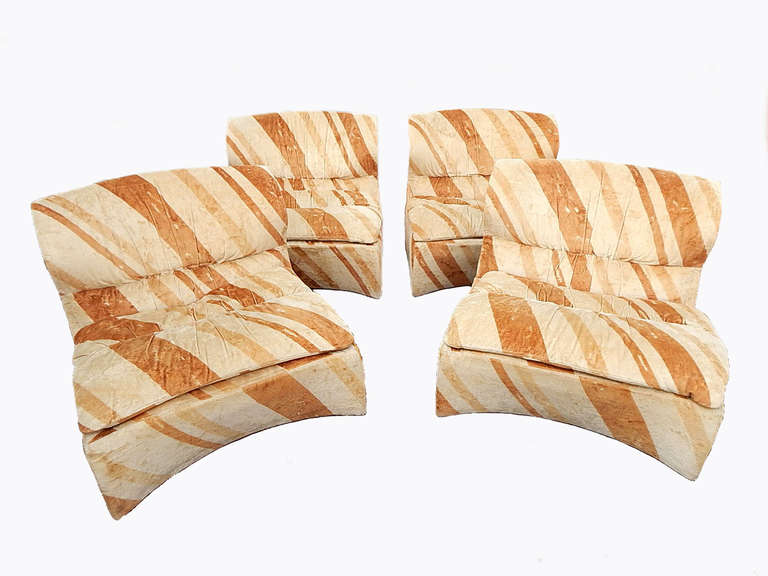 Four Saporiti Armchairs by Giovanni Offredi