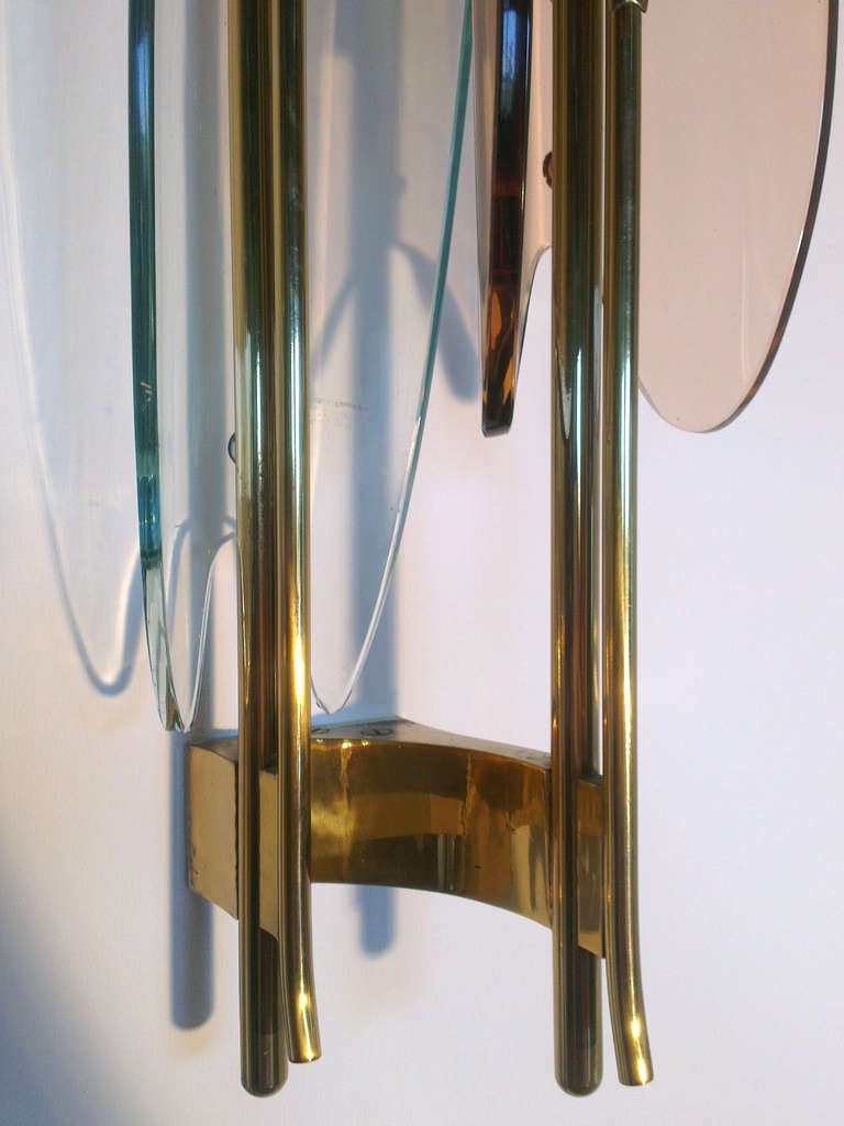 Glass Dahlia Sconces by Fontana Arte