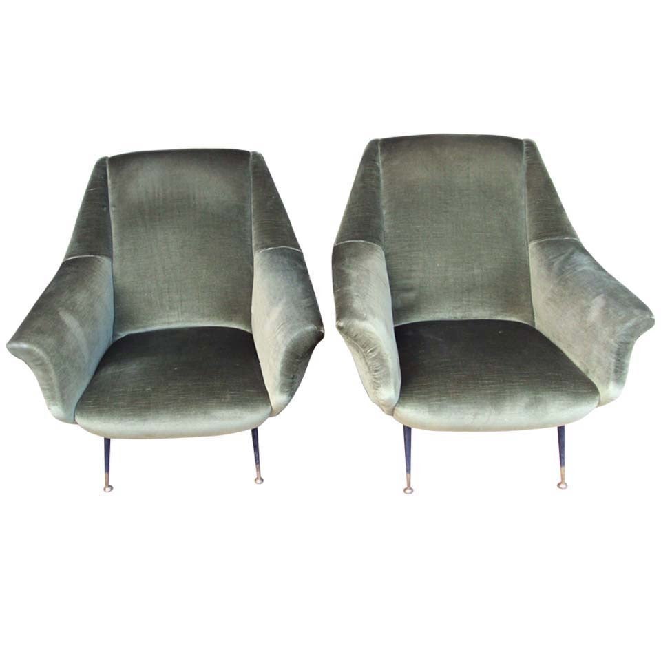 Pair of big 1950s armchairs