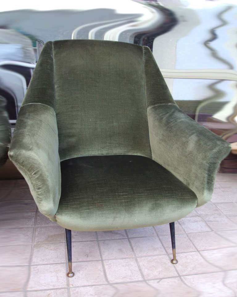 Italian Pair of big 1950s armchairs
