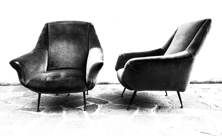 Pair of big 1950s armchairs In Good Condition In Fossano, IT