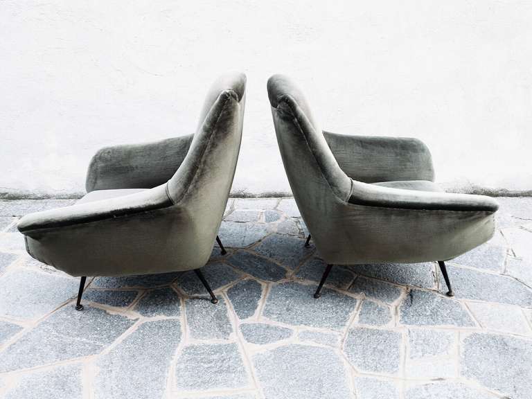 Pair of big 1950s armchairs 2