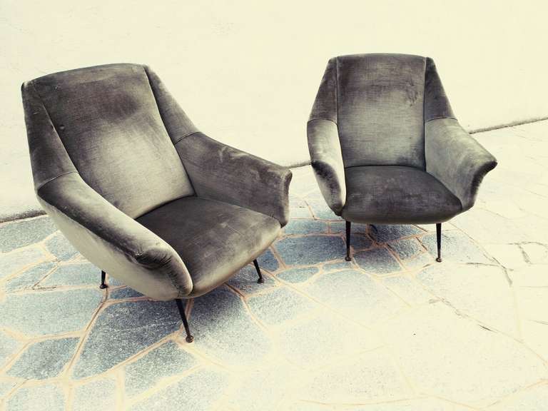Mid-20th Century Pair of big 1950s armchairs