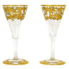 Antique 12 Gilded Cordials by Josephine Hutte