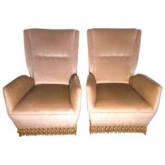 Beautiful Pair of Armchairs style of Gio Ponti, 1950s