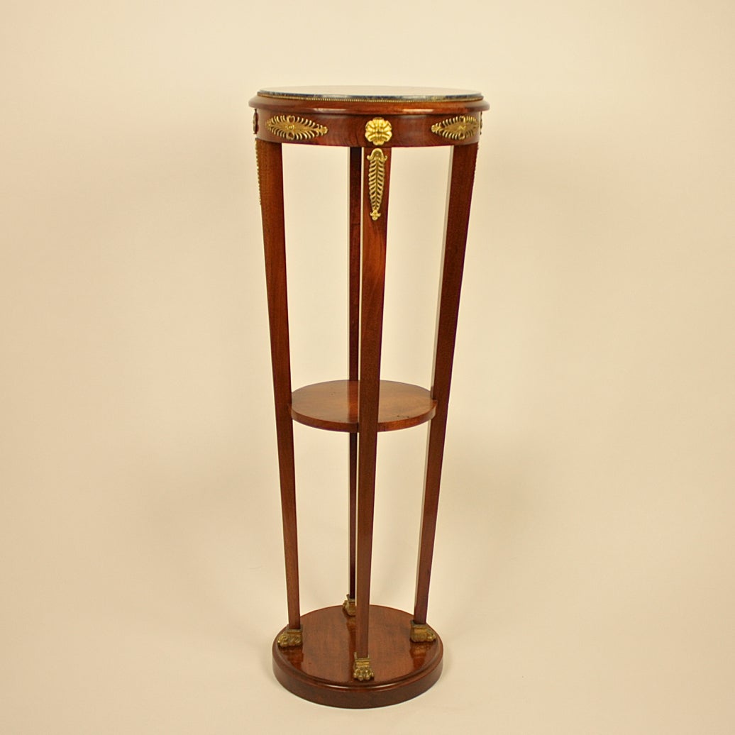 French 19th Century Mahogany and Gilt-Bronze Tall Gueridon/ Pedestal For Sale 2