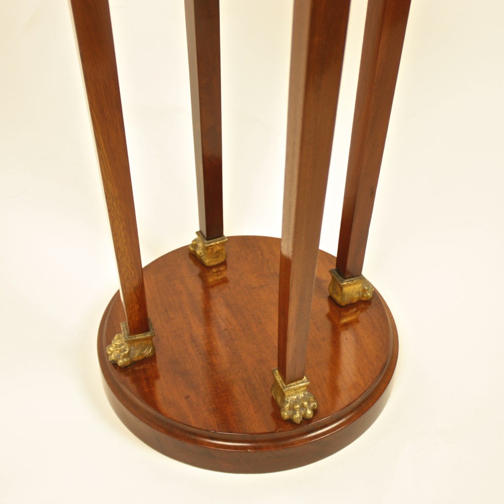 French 19th Century Mahogany and Gilt-Bronze Tall Gueridon/ Pedestal For Sale 1