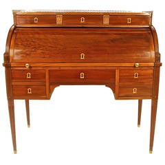 Antique Louis XVI Cylinder Bureau, Attributed to Godefroy Dester