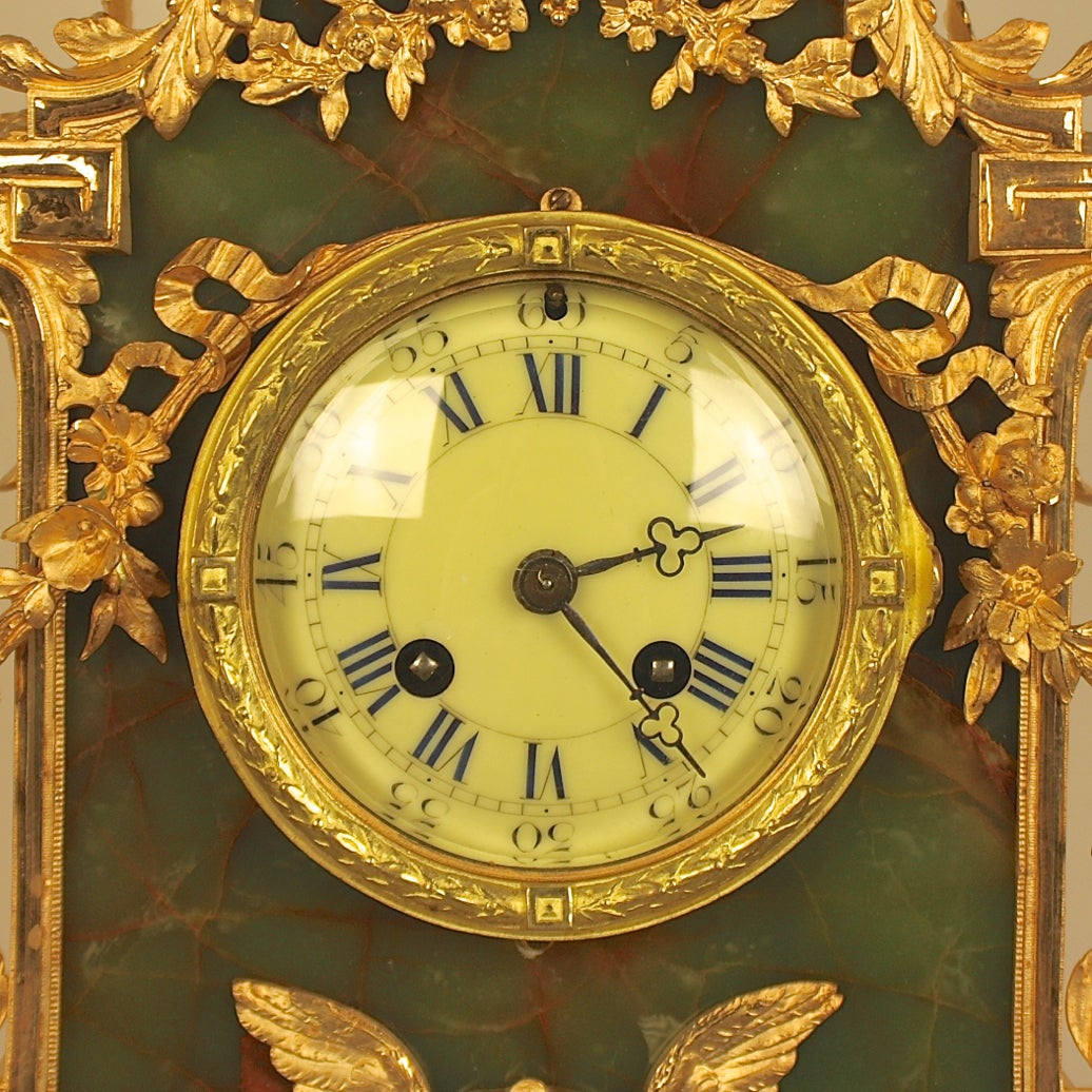 Louis XVI Lenzkirch Gilt-Metal and Onyx Mantel Clock, circa 1898