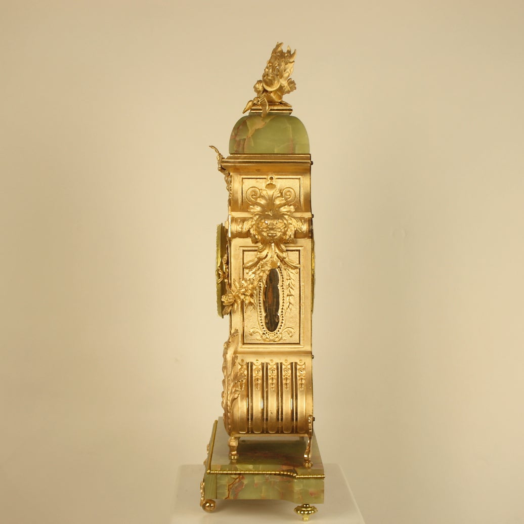 Lenzkirch Gilt-Metal and Onyx Mantel Clock, circa 1898 1