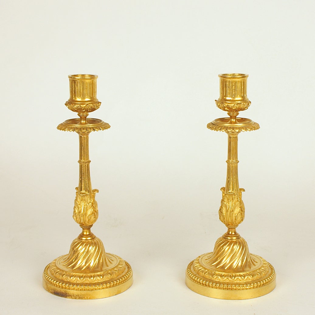Pair of 18th Century Louis XVI Ormolu Candlesticks