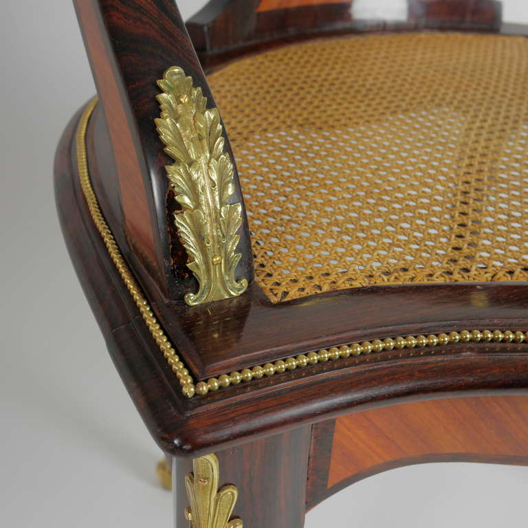 Kingwood A Louis XV Style Gilt-Bronze Mounted Desk Chair or ‘Fauteuil de Bureau’