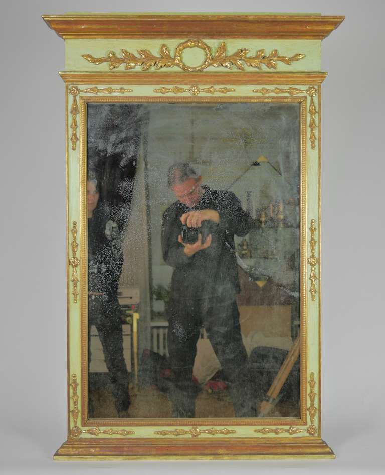 Prussian Painted and Parcel Gilt Wall Mirror