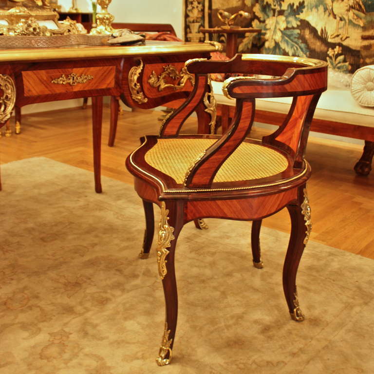 A Louis XV Style Gilt-Bronze Mounted Desk Chair or ‘Fauteuil de Bureau’ 3