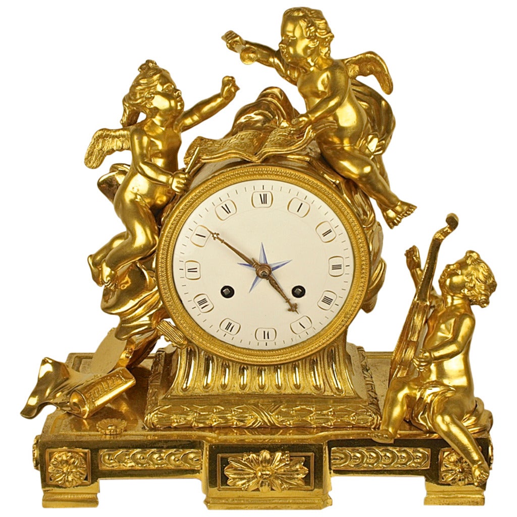 An 18th century Louis XV Ormolu Mantel Clock
