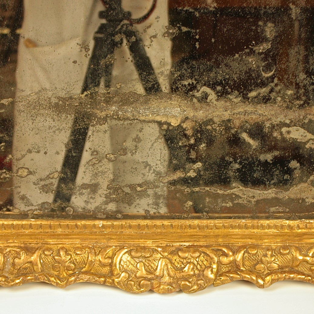Early 18th Century French Giltwood Regence Mirror, circa 1725