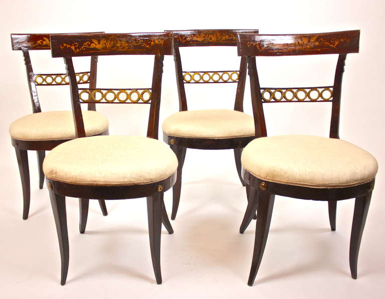 Set of Four Italian Louis XVI Side Chairs
