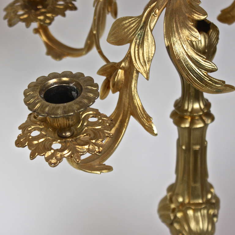 18th Century Pair of Gilt Bronze Candelabras In Good Condition In Berlin, DE