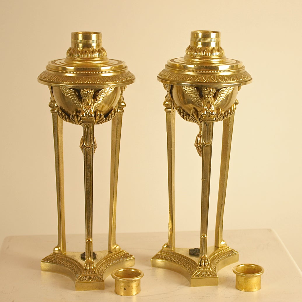 Pair of Charles X Gilt Bronze Cassoletttes