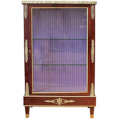 French Mahogany Ormolu Mounted Louis XVI Style Display Cabinet 7