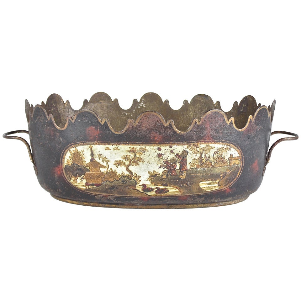 18th Century French Painted Tole Jardiniere