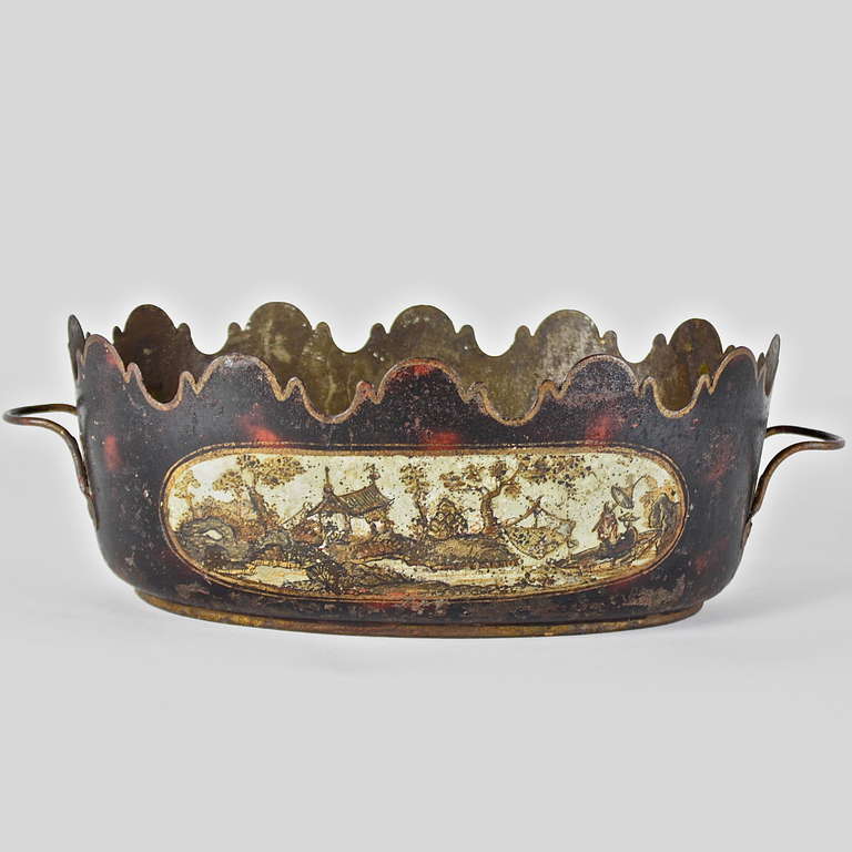 Louis XVI 18th Century French Painted Tole Jardiniere