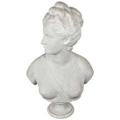 Diana, Marble Bust after Jean-Antoine Houdon