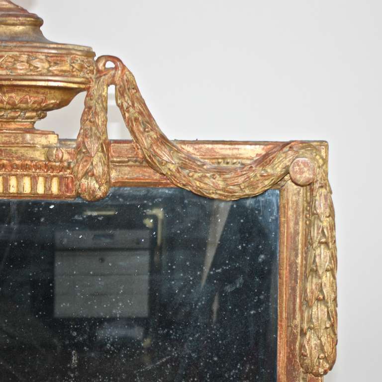 18th Century and Earlier Louis XVI Giltwood Mirror