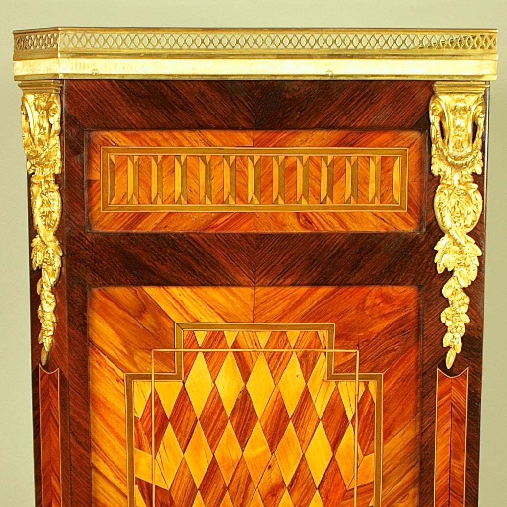 Marquetry 18th Century Louis XV-XVI Transitional Kingwood and Amaranth Vitrine or Library