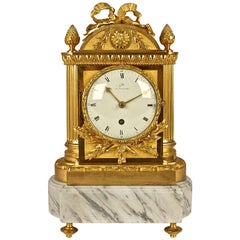 French Restauration Mantel Clock Signed 'Galle'
