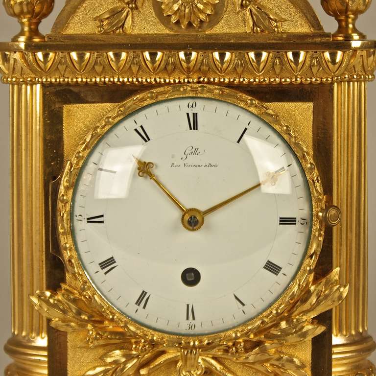 Louis XVI French Restauration Mantel Clock Signed 'Galle'