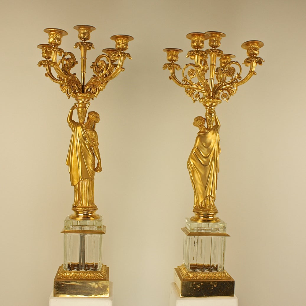 Pair of Ormolu and Cut Crystal Candelabra, attr. L’Escalier De Cristal, ca. 1810 2