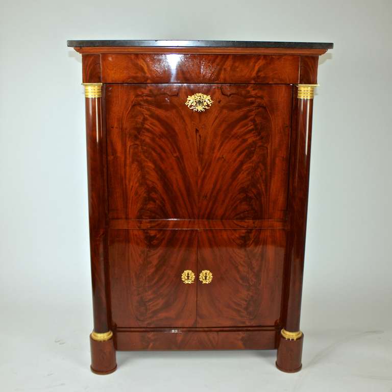 French Empire Mahogany and Ormolu-Mounted Escritoire or Secretaire