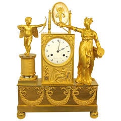 Large French Empire Ormolu Mantle Clock, Paris, circa 1810