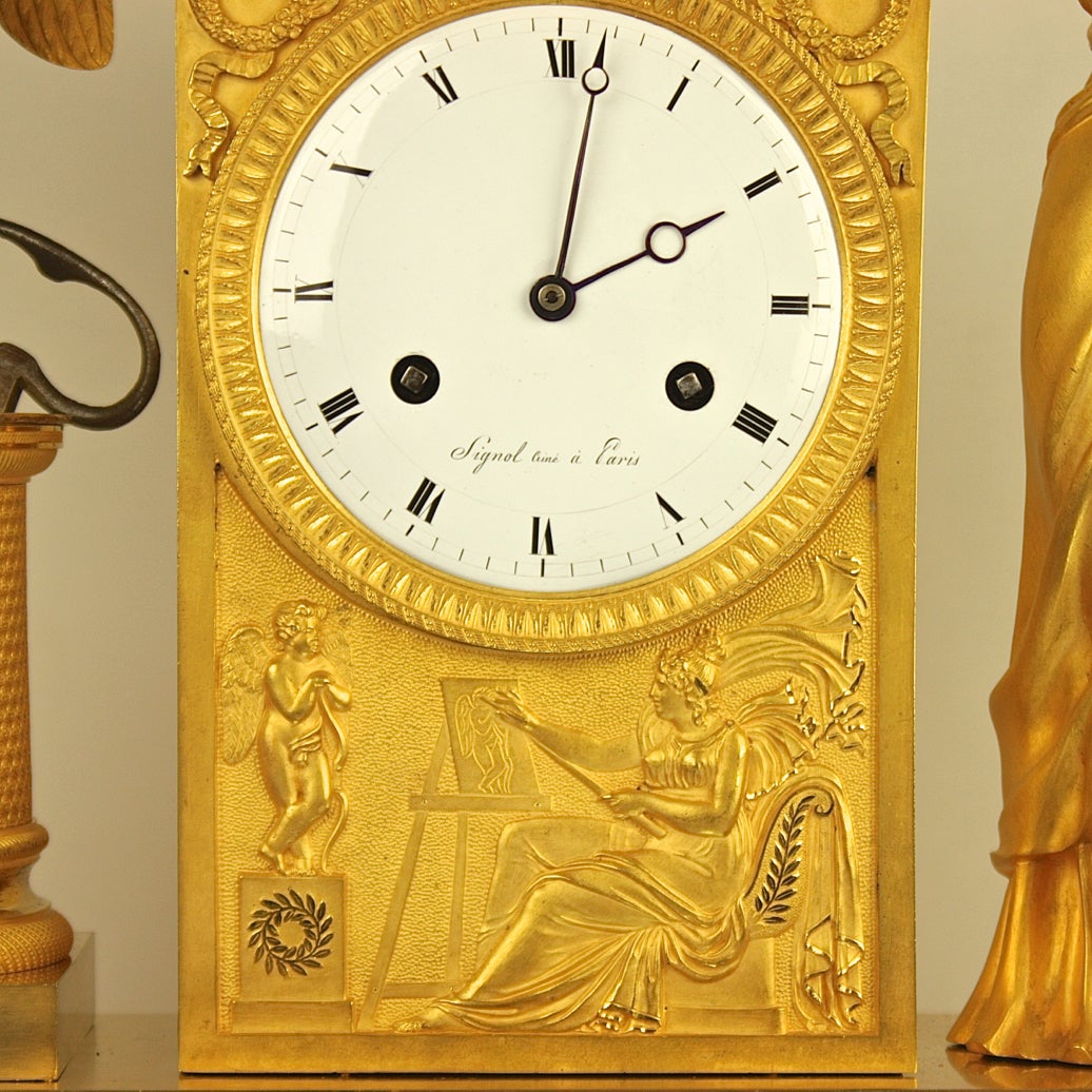 Early 19th Century Large French Empire Ormolu Mantle Clock, Paris, circa 1810