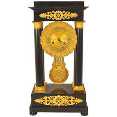 Ormolu Mounted Ebonised Empire Mantle Clock