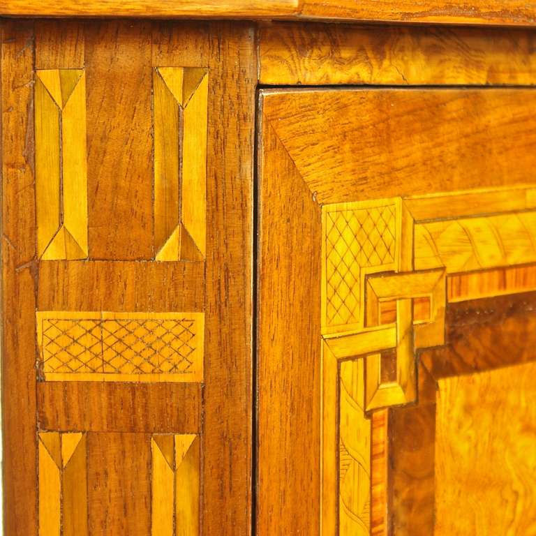 A Pair of Louis XVI Marquetry Corner Cabinets or Encoignure 1