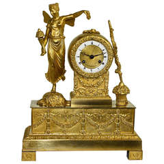 Empire Ormolu Mantel Clock Inscribed Auguste Boussard