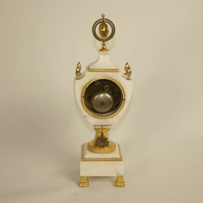 Fine Louis XVI Gilt-Bronze and White Marble Mantel clock 1