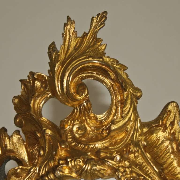 Gilt Rococo Style Ormolu Mantel Clock