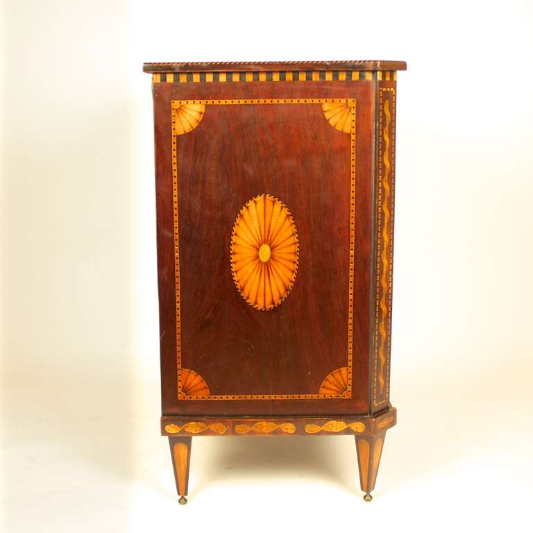 Louis XVI Small Late 18th Century Dutch Neoclassical Mahagony and Fruitwood Cabinet